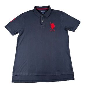 U.S. Polo Assn Polo Shirt Men's Blue Red‎ Big Pony No. 3 Preppy Academia Classic